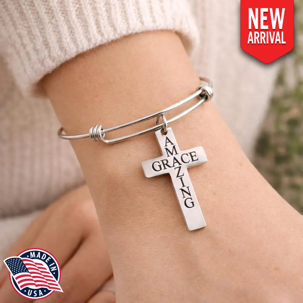 Amazing Grace Cross Bracelet Bangle - Bracelets