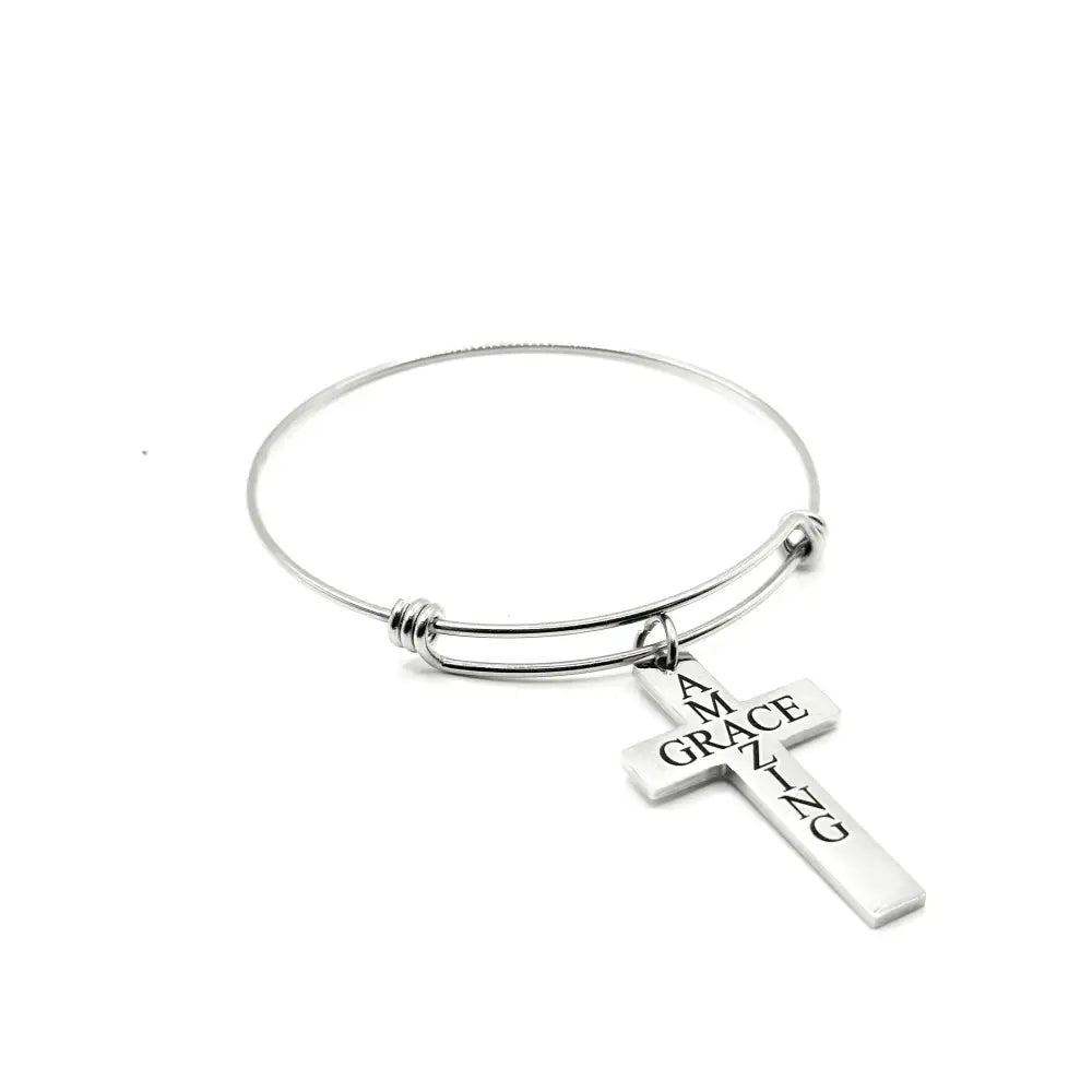 Amazing Grace Cross Bracelet Bangle - Bracelets