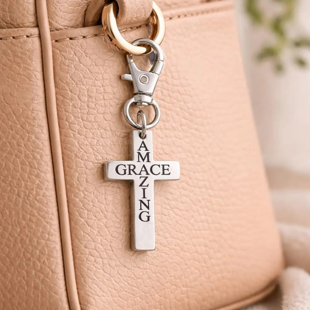 Amazing Grace Cross Clip On Charm - Keychains