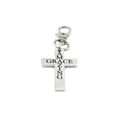 Amazing Grace Cross Clip On Charm - Keychains