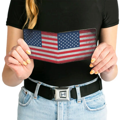 Bi-Fold Wallet - American Flag Distressed Bi-Fold Wallets