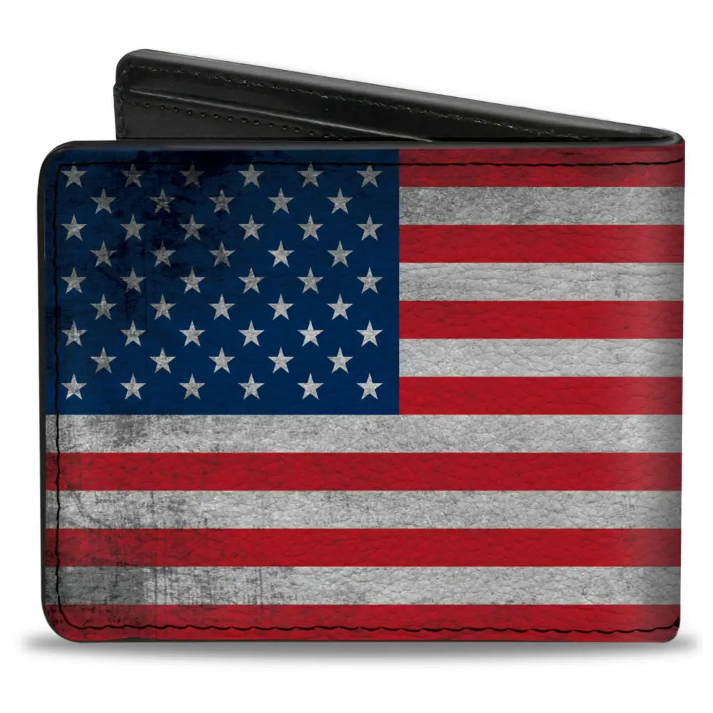 Bi-Fold Wallet - American Flag Distressed Bi-Fold Wallets