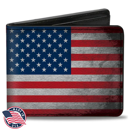 Bi-Fold Wallet - American Flag Distressed Bi-Fold Wallets