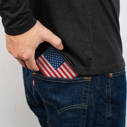 Bi-Fold Wallet - American Flag Distressed Bi-Fold Wallets