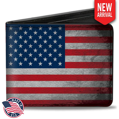 Bi-Fold Wallet - American Flag Distressed Bi-Fold Wallets