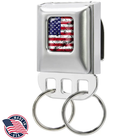 Keyholder - American Flag Distressed Full Color Red/White/Blue/Black Key Holders