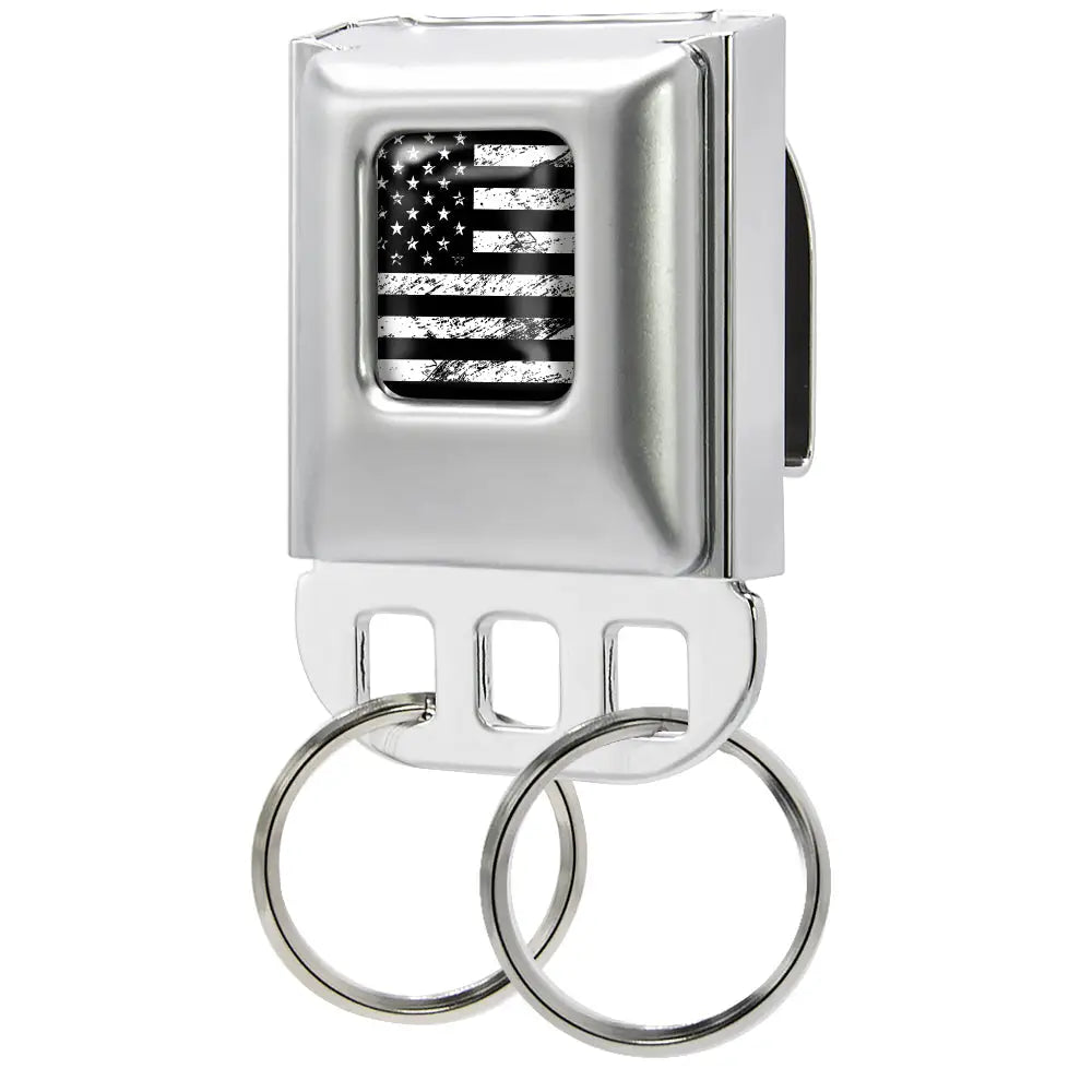 Keyholder - American Flag Distressed Full Color Black/White Key Holders