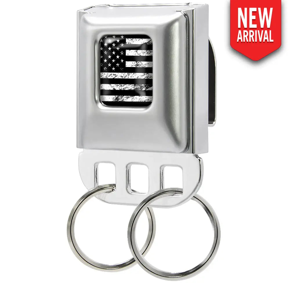 Keyholder - American Flag Distressed Full Color Black/White Key Holders
