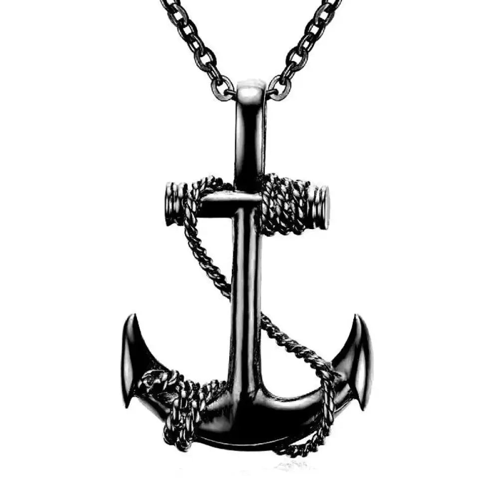 Anchors Away – Black Necklace