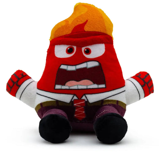 Dog Toy Squeaker Plush - Inside Out Anger Full Body Sitting Pose Dog Toy Squeaky Plush