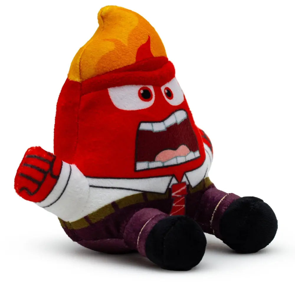 Dog Toy Squeaker Plush - Inside Out Anger Full Body Sitting Pose Dog Toy Squeaky Plush