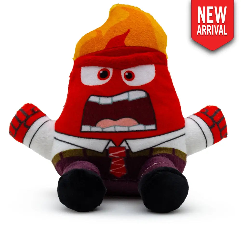 Dog Toy Squeaker Plush - Inside Out Anger Full Body Sitting Pose Dog Toy Squeaky Plush