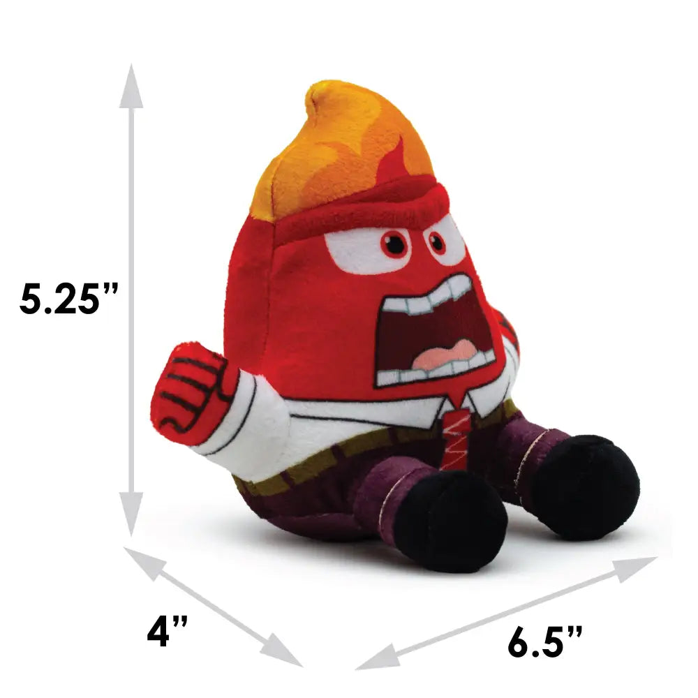 Dog Toy Squeaker Plush - Inside Out Anger Full Body Sitting Pose Dog Toy Squeaky Plush