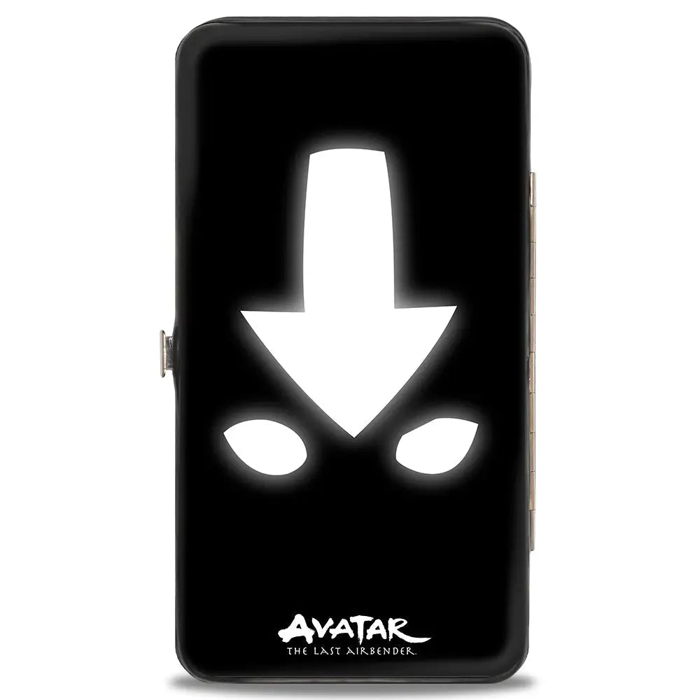 Hinged Wallet - Avatar the Last Airbender Aang Meditating Pose + Glowing Arrow Eyes Black White Hinged Wallets