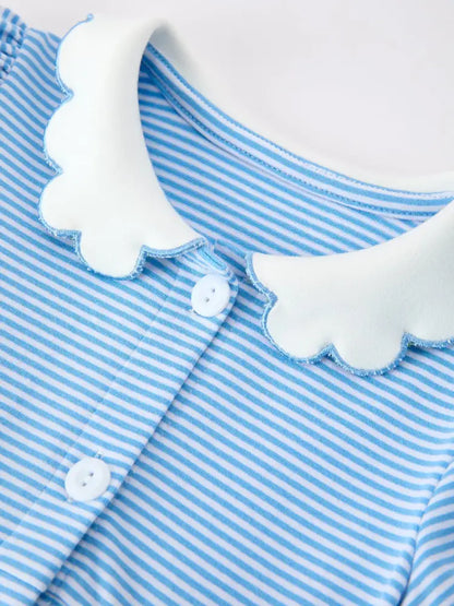Girls Back To School Pencil Dress Petals Collar Pocket Applique - Dress