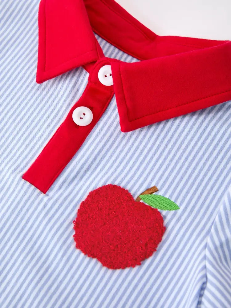 Boys Back To School Apple Polo Short Set - Outfit