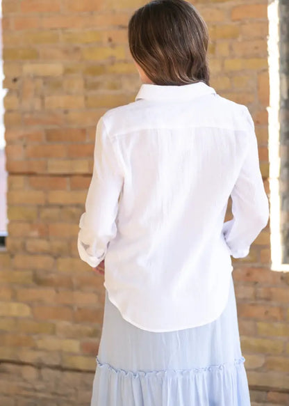 Bailey Cotton Gauze Button Down Top - IC Tops
