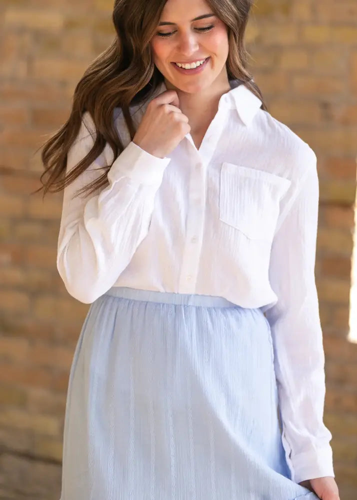 Bailey Cotton Gauze Button Down Top - IC Tops