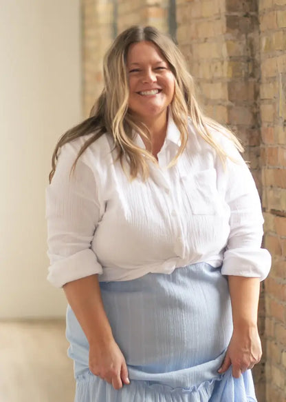 Bailey Cotton Gauze Button Down Top - IC Tops