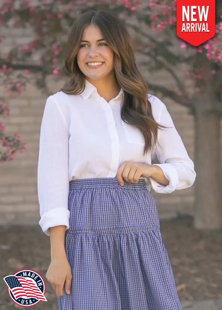 Bailey Cotton Gauze Button Down Top - XS - IC Tops