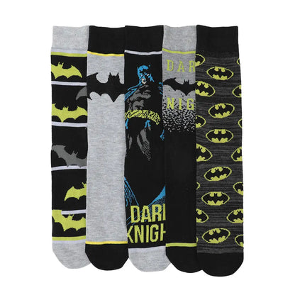 DC Comics Batman Mens Crew Socks 5-Pack Socks & Footwear