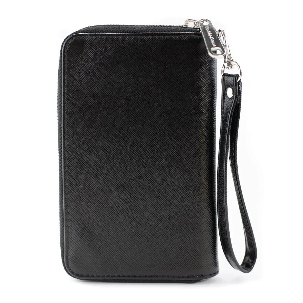 PU Zip Around Wallet Rectangle - Batman Bat Signal Stacked and Centered Yellow/Black Clutch Zip Around Wallets
