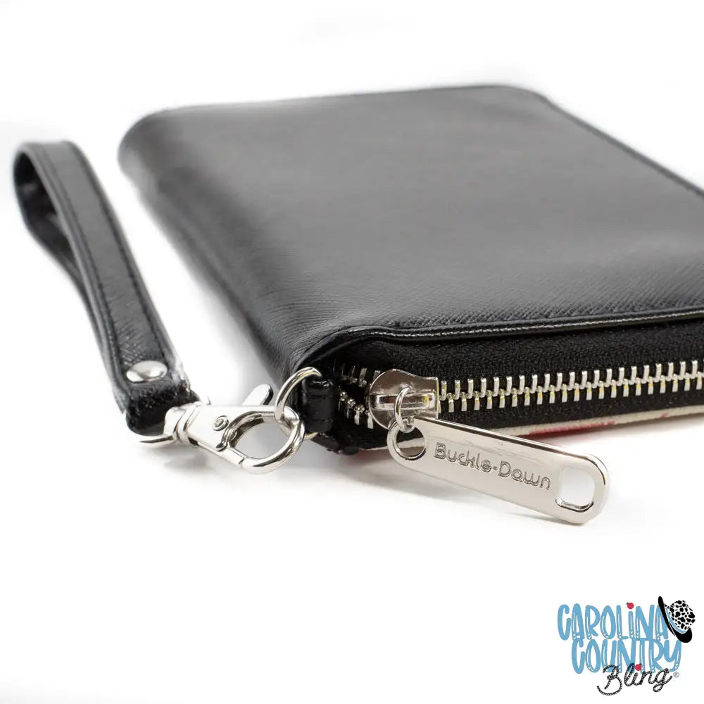 PU Zip Around Wallet Rectangle - Batman Bat Signal Stacked and Centered Yellow/Black Clutch Zip Around Wallets