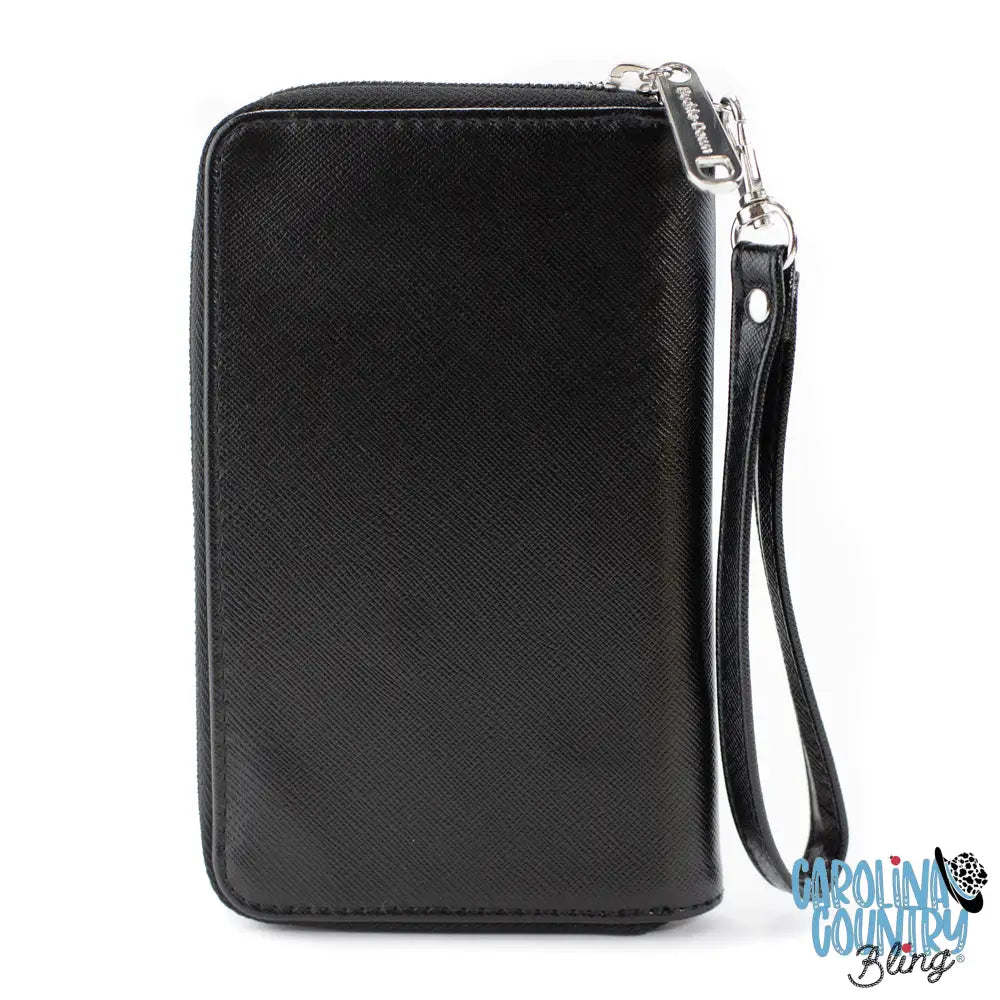 PU Zip Around Wallet Rectangle - Batman Bat Signal Stacked and Centered Yellow/Black Clutch Zip Around Wallets