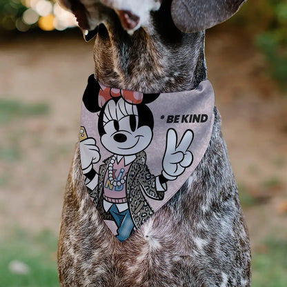 Pet Bandana - Minnie Mouse BE KIND Peace Pose Pinks Pet Bandanas