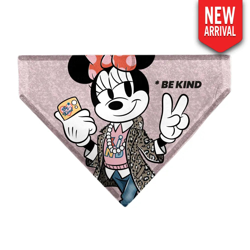 Pet Bandana - Minnie Mouse BE KIND Peace Pose Pinks Pet Bandanas
