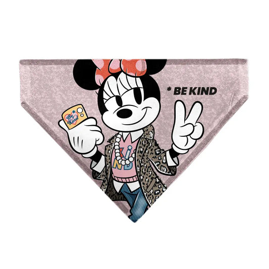Pet Bandana - Minnie Mouse BE KIND Peace Pose Pinks Pet Bandanas