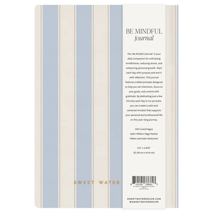 Be Mindful Striped Journal - Prompted Journal