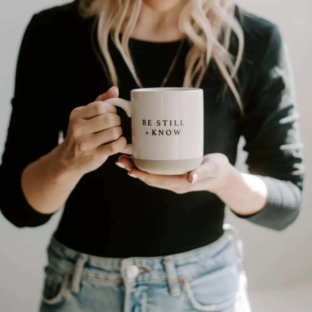 Be Still and Know 14 oz Stoneware Coffee Mug Coffee Mugs