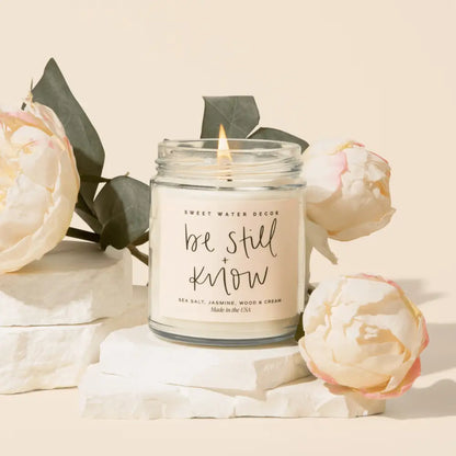 Be Still and Know Soy Candle - Clear Jar - 9 oz (Spa Day) Candles