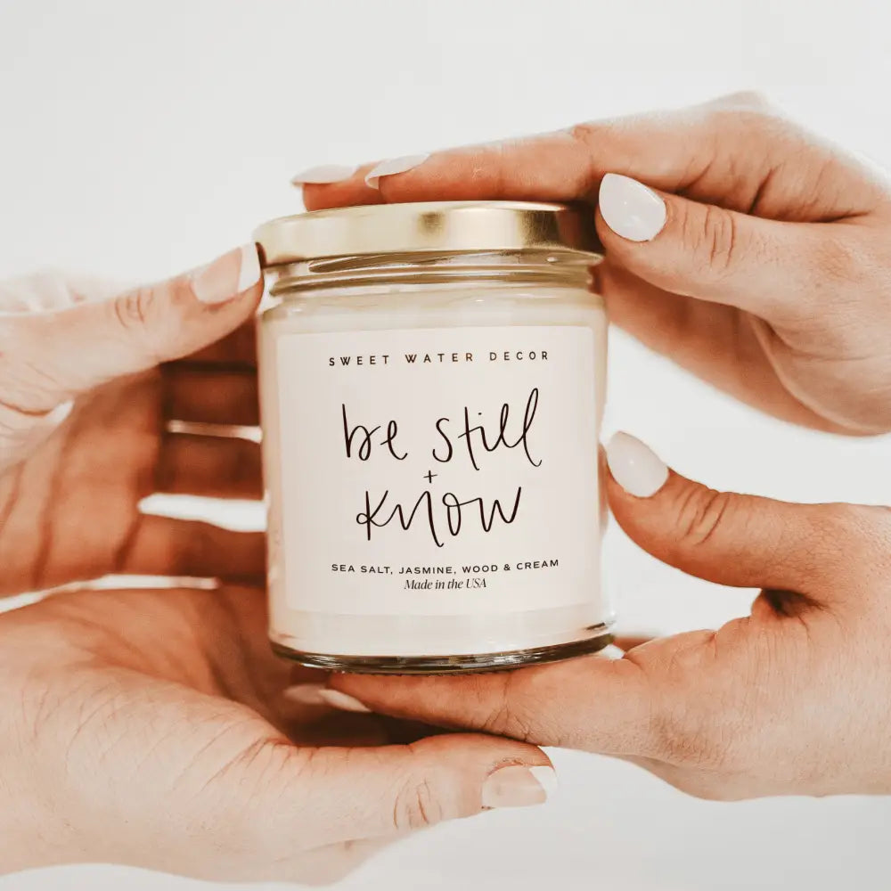 Be Still and Know Soy Candle - Clear Jar - 9 oz (Spa Day) Candles