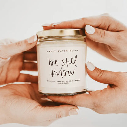 Be Still and Know Soy Candle - Clear Jar - 9 oz (Spa Day) Candles