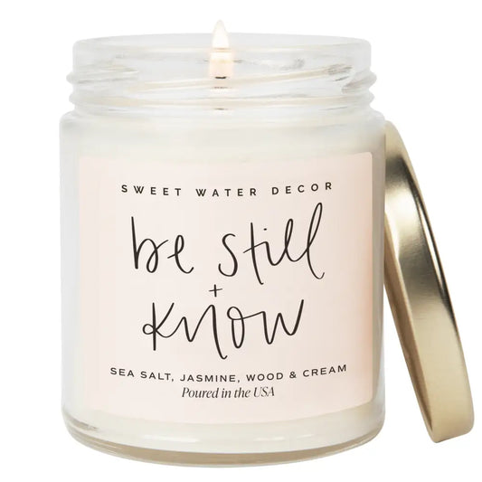 Be Still and Know Soy Candle - Clear Jar - 9 oz (Spa Day) Candles