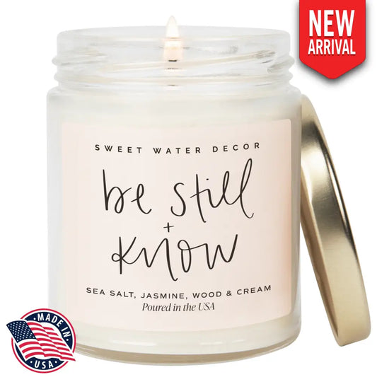 Be Still and Know Soy Candle - Clear Jar - 9 oz (Spa Day) Candles