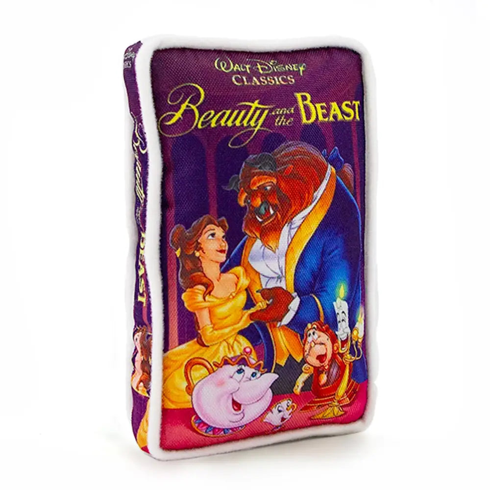 Dog Toy Squeaker Plush - Disney Beauty and the Beast VHS Tape Replica Dog Toy Squeaky Plush