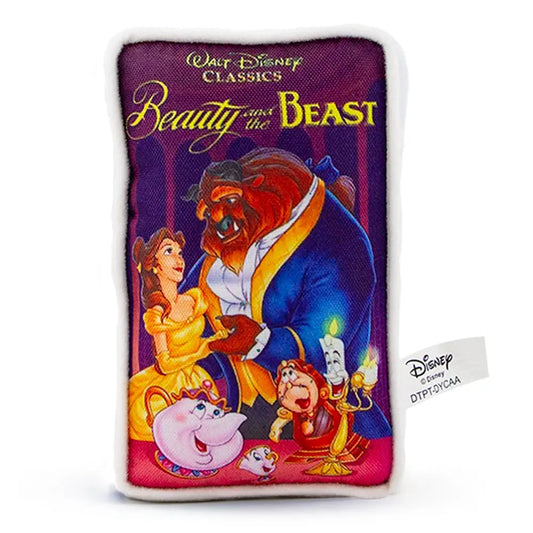 Dog Toy Squeaker Plush - Disney Beauty and the Beast VHS Tape Replica Dog Toy Squeaky Plush