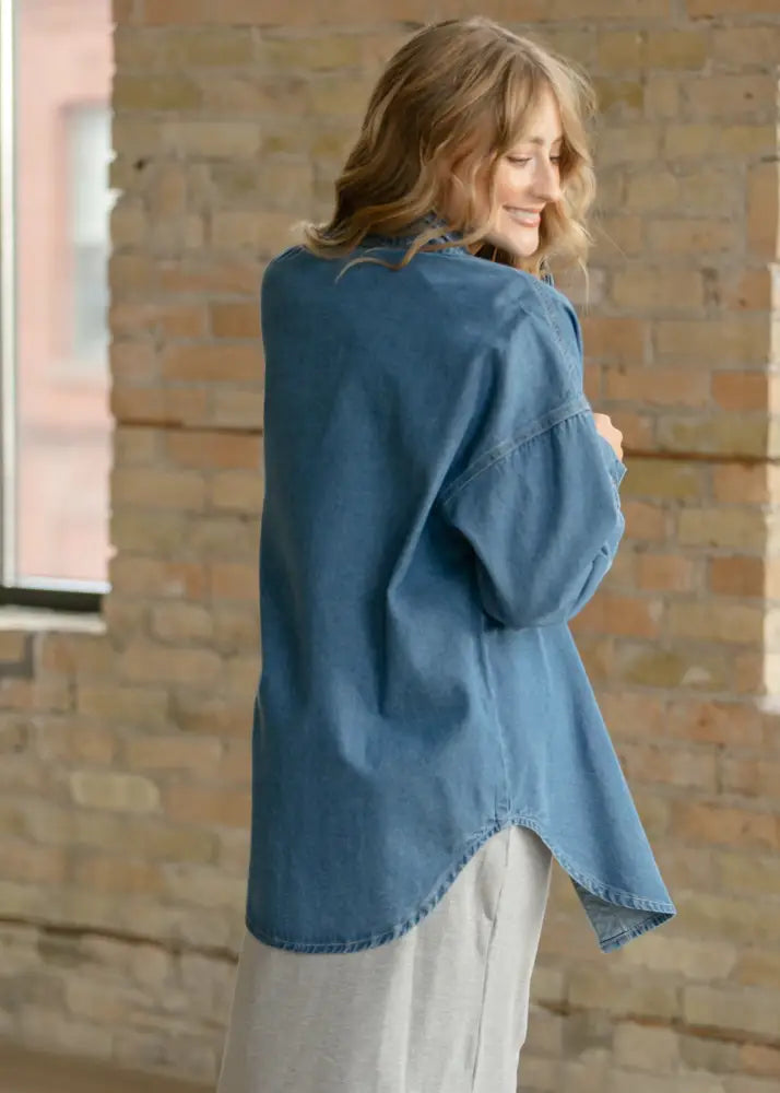 Betty Denim Button Up Top - IC Tops