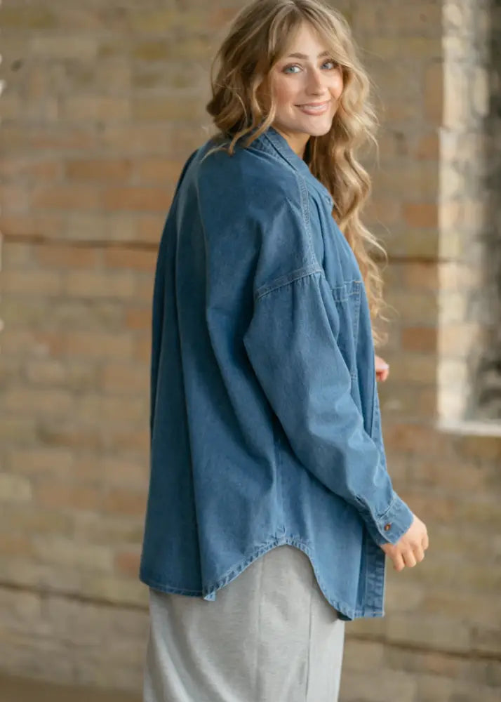 Betty Denim Button Up Top - IC Tops