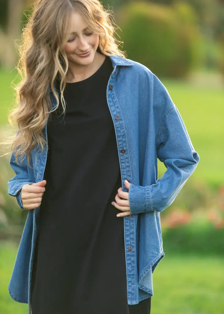 Betty Denim Button Up Top - IC Tops