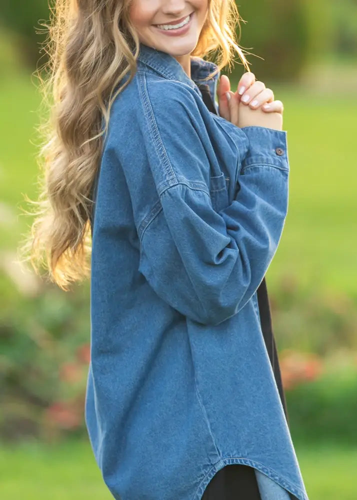Betty Denim Button Up Top - IC Tops