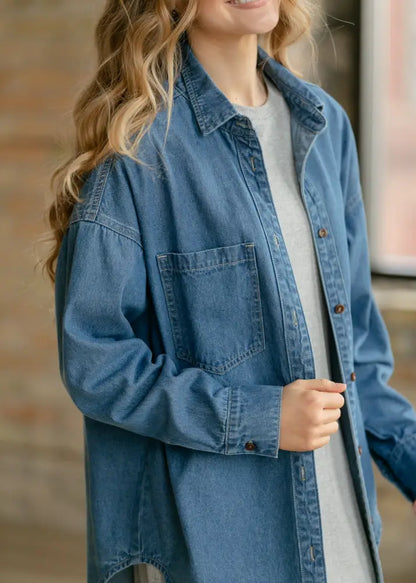 Betty Denim Button Up Top - IC Tops