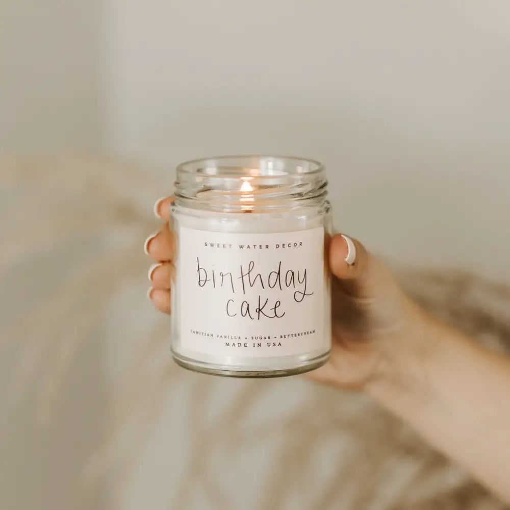 Birthday Cake Soy Candle - Clear Jar - 9 oz Candles