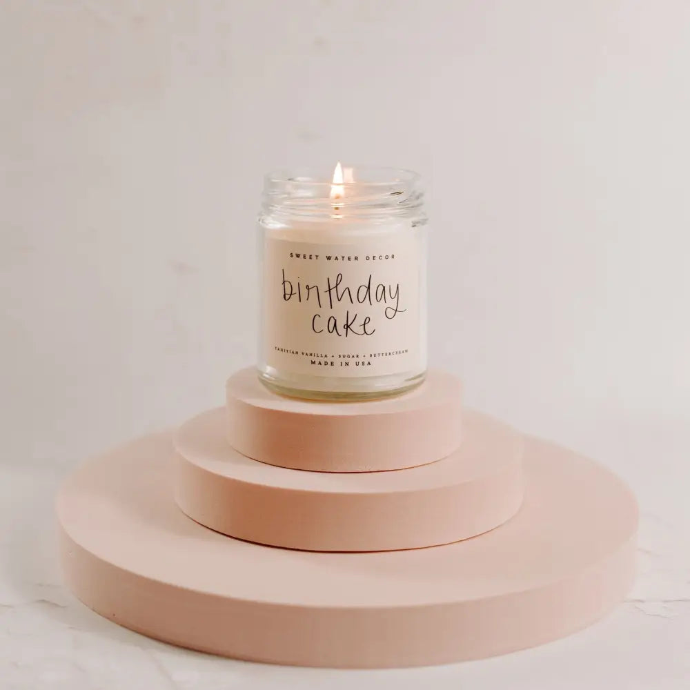 Birthday Cake Soy Candle - Clear Jar - 9 oz Candles