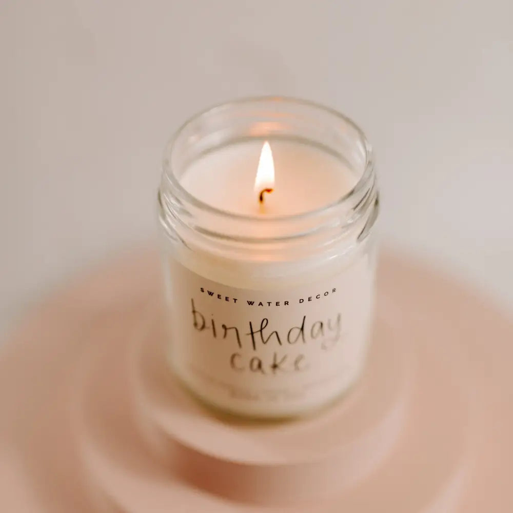 Birthday Cake Soy Candle - Clear Jar - 9 oz Candles
