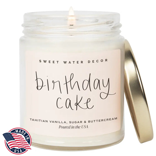Birthday Cake Soy Candle - Clear Jar - 9 oz Candles