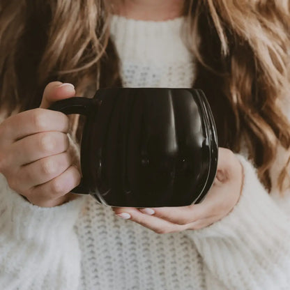 Black Pumpkin 19 oz Figural Coffee Mug - Coffee Mugs